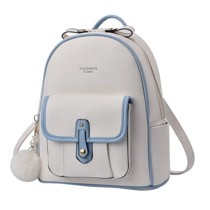 Fashion Pu Leather Women Backpacks Anti-thef School Bag College Girl Backpack Luxury Shoulder Travel Bags Female Bookbag