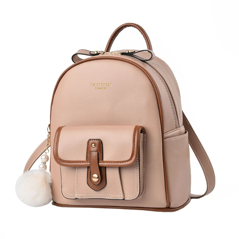 Fashion Pu Leather Women Backpacks Anti-thef School Bag College Girl Backpack Luxury Shoulder Travel Bags Female Bookbag