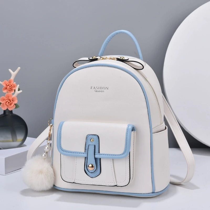 Fashion Pu Leather Women Backpacks Anti-thef School Bag College Girl Backpack Luxury Shoulder Travel Bags Female Bookbag