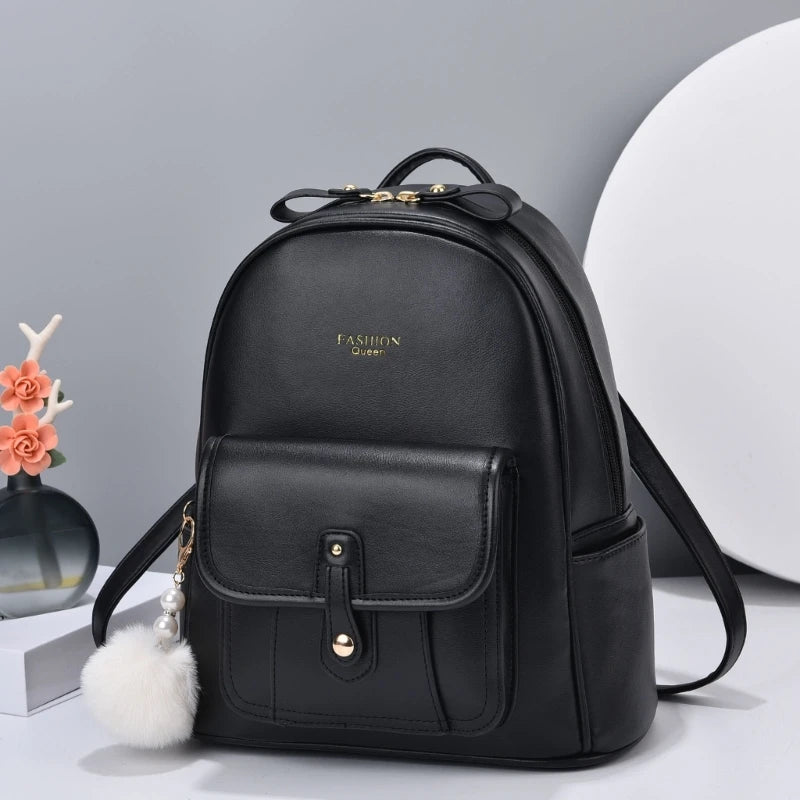 Fashion Pu Leather Women Backpacks Anti-thef School Bag College Girl Backpack Luxury Shoulder Travel Bags Female Bookbag