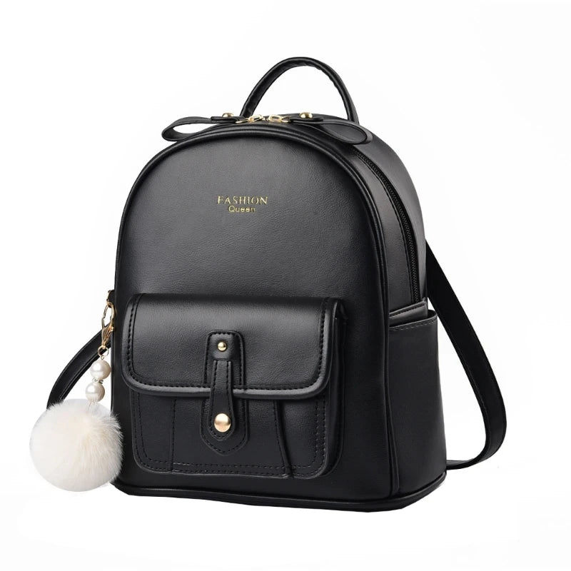 Fashion Pu Leather Women Backpacks Anti-thef School Bag College Girl Backpack Luxury Shoulder Travel Bags Female Bookbag