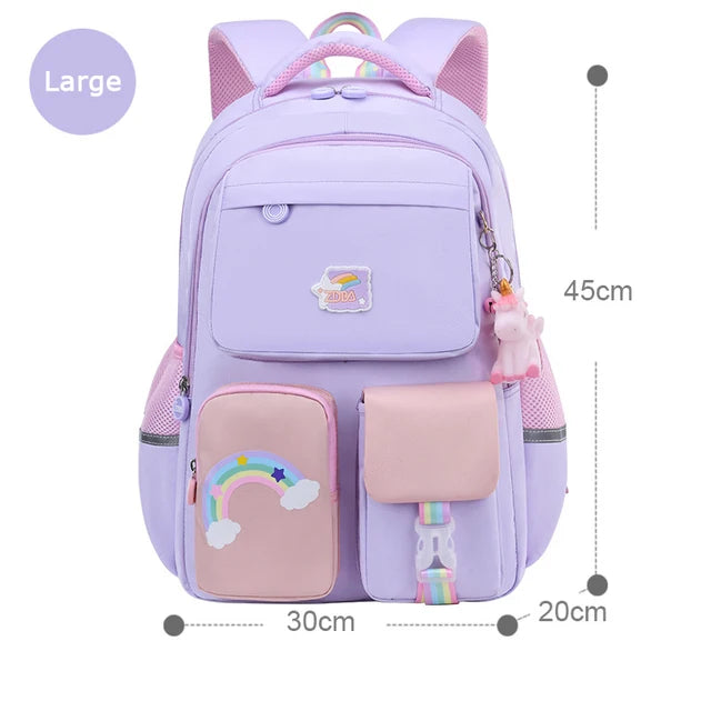 Fashion Rainbow Series School Bag For Teenagers Girls Children Waterproof Backpacks Kids Orthopedics Schoolbags Mochilas