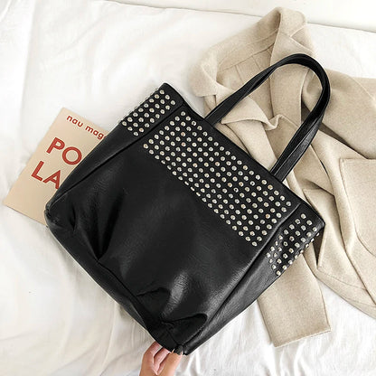 Fashion Rivet Shoulder Bags For Women Luxury Handbags Women Bags Designer Ladies Hand Bag Big Totes Top-handle Bags