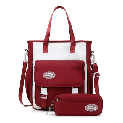 Fashion Rucksack Bookbags Versatile Backpack Back to School Bag Shoulder Bags Handbag Pencil Case Set for Girls Primary Students