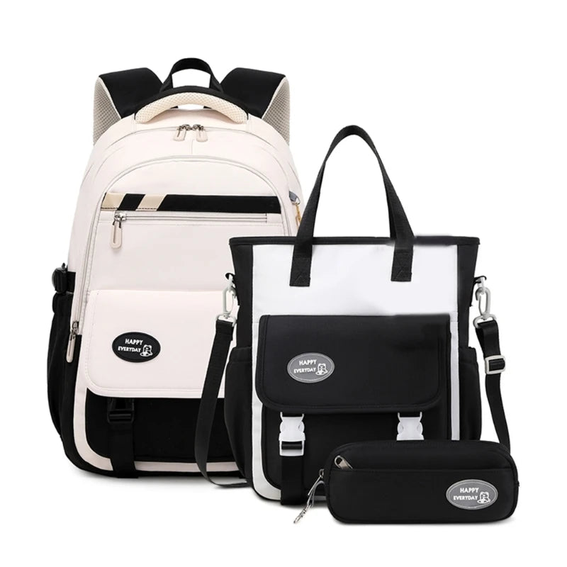 Fashion Rucksack Bookbags Versatile Backpack Back to School Bag Shoulder Bags Handbag Pencil Case Set for Girls Primary Students