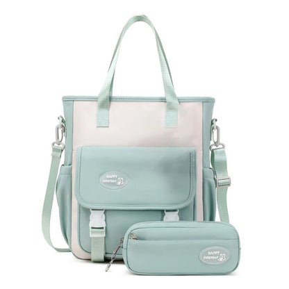 Fashion Rucksack Bookbags Versatile Backpack Back to School Bag Shoulder Bags Handbag Pencil Case Set for Girls Primary Students