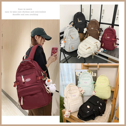Fashion School  Backpack for Women Waterproof Nylon Rucksack Teenager Large Capacity Student School Bag Travel Bag