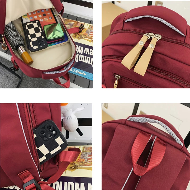 Fashion School  Backpack for Women Waterproof Nylon Rucksack Teenager Large Capacity Student School Bag Travel Bag