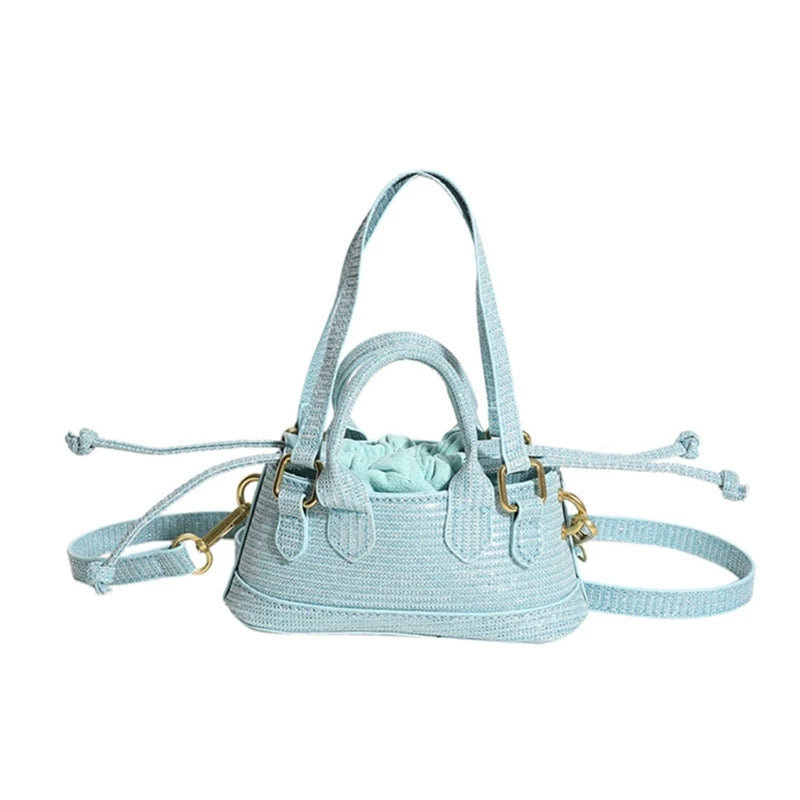 Fashion Shoulder Bag Mini Drawstring Tote Bag Crossbody Purse Small Satchel Bag