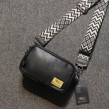 Fashion Simple Men's Crossbody Leather Strap Shoulder Korean Style Students Messenger Bag Casual Man Handbag