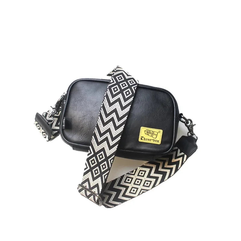 Fashion Simple Men's Crossbody Leather Strap Shoulder Korean Style Students Messenger Bag Casual Man Handbag