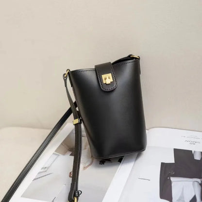 Fashion Simple Mini Bucket Bags All-match Solid Color Single Shoulder Crossbody Handbags Female 2024 New Versatile Purses Clutch