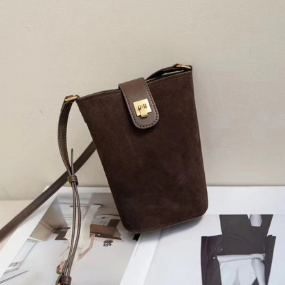 Fashion Simple Mini Bucket Bags All-match Solid Color Single Shoulder Crossbody Handbags Female 2024 New Versatile Purses Clutch