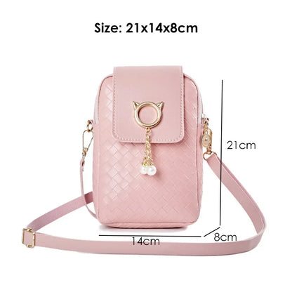 Fashion Simple Phone Bag Crossbody Women Shoulder Bags Messenger 2023 Trend Brown Hand Bag for Lady Girls Mini Flap Mobile Bolso