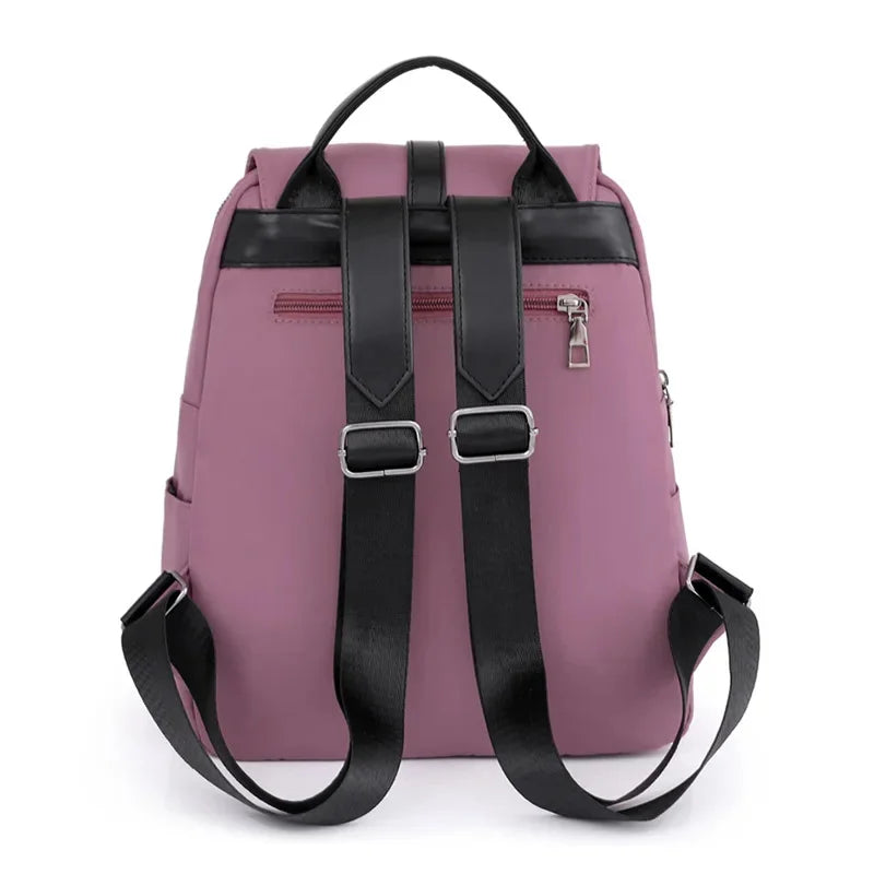 Fashion Simple Women's Large Capacity College Students School Bag For Girls Casual Solid Color Feminina Travel Backpack