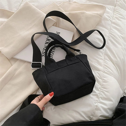 Fashion Small  Canvas Tote Bags for Women Large Capacity Shoulder Crossbody Bag Casual Travel Shopping Handbag Sac A Main