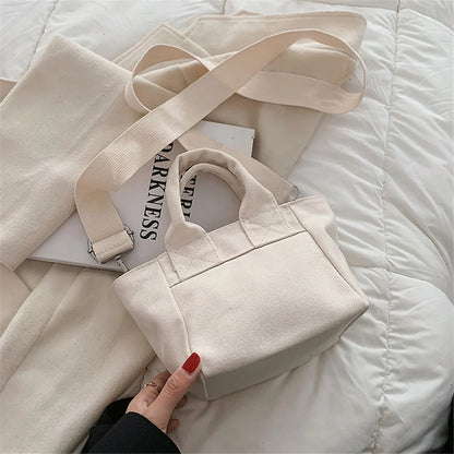 Fashion Small  Canvas Tote Bags for Women Large Capacity Shoulder Crossbody Bag Casual Travel Shopping Handbag Sac A Main