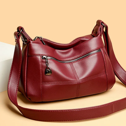 Fashion Soft Genuine Leather Shoulder Bag for Women Multi-Compartment 2023 Female Luxury Cow Leather Handbag Small Crossbody Bag