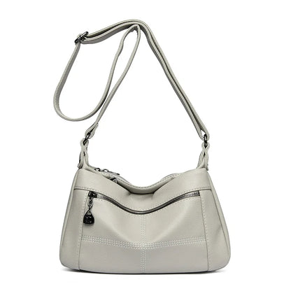 Fashion Soft Genuine Leather Shoulder Bag for Women Multi-Compartment 2023 Female Luxury Cow Leather Handbag Small Crossbody Bag