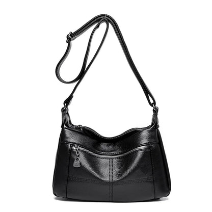 Fashion Soft Genuine Leather Shoulder Bag for Women Multi-Compartment 2023 Female Luxury Cow Leather Handbag Small Crossbody Bag