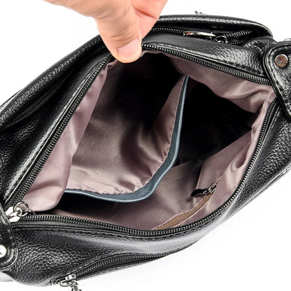 Fashion Soft Genuine Leather Shoulder Bag for Women Multi-Compartment 2023 Female Luxury Cow Leather Handbag Small Crossbody Bag