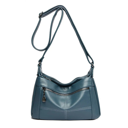 Fashion Soft Genuine Leather Shoulder Bag for Women Multi-Compartment 2023 Female Luxury Cow Leather Handbag Small Crossbody Bag