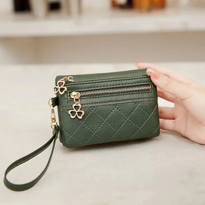 Fashion Soft Leather Women's Fold Short Female Coin Purse Multifunction Card Holder Large Capacity Ladies Money Wallet