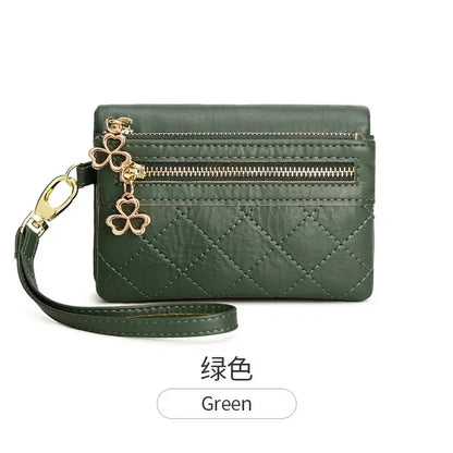 Fashion Soft Leather Women's Fold Short Female Coin Purse Multifunction Card Holder Large Capacity Ladies Money Wallet