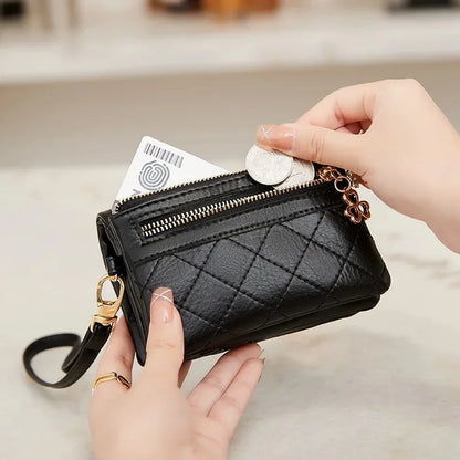 Fashion Soft Leather Women's Fold Short Female Coin Purse Multifunction Card Holder Large Capacity Ladies Money Wallet