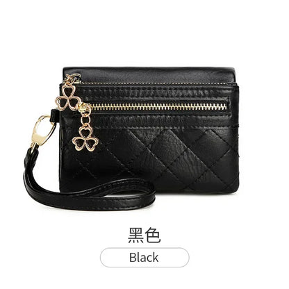 Fashion Soft Leather Women's Fold Short Female Coin Purse Multifunction Card Holder Large Capacity Ladies Money Wallet