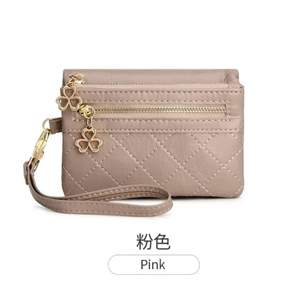 Fashion Soft Leather Women's Fold Short Female Coin Purse Multifunction Card Holder Large Capacity Ladies Money Wallet