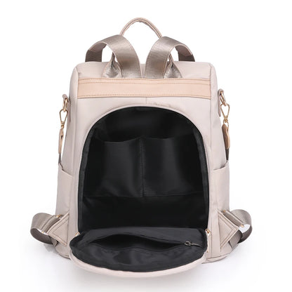 Fashion Solid Color Backpack Women Designer Rivet High Quality Nylon Backpack Female Diamond Pattern Trend School Bags for Girls