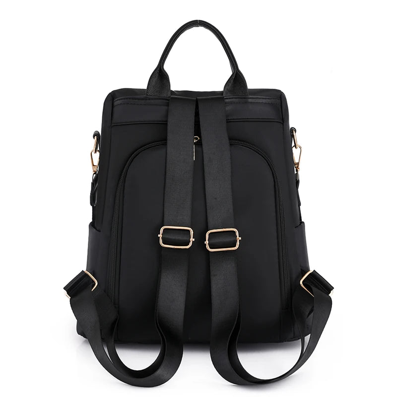 Fashion Solid Color Backpack Women Designer Rivet High Quality Nylon Backpack Female Diamond Pattern Trend School Bags for Girls