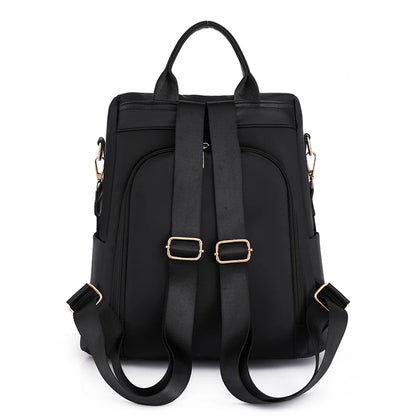 Fashion Solid Color Backpack Women Designer Rivet High Quality Nylon Backpack Female Diamond Pattern Trend School Bags for Girls