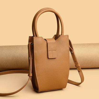 Fashion Solid Color Genuine Leather Leather Shoulder Crossbody Bags For Women 2023 Ladies Handbag Soft Female Messenger Tote Sac