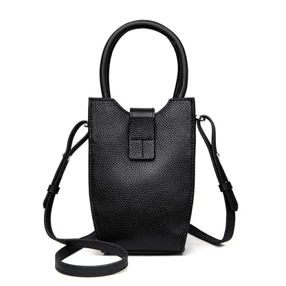 Fashion Solid Color Genuine Leather Leather Shoulder Crossbody Bags For Women 2023 Ladies Handbag Soft Female Messenger Tote Sac