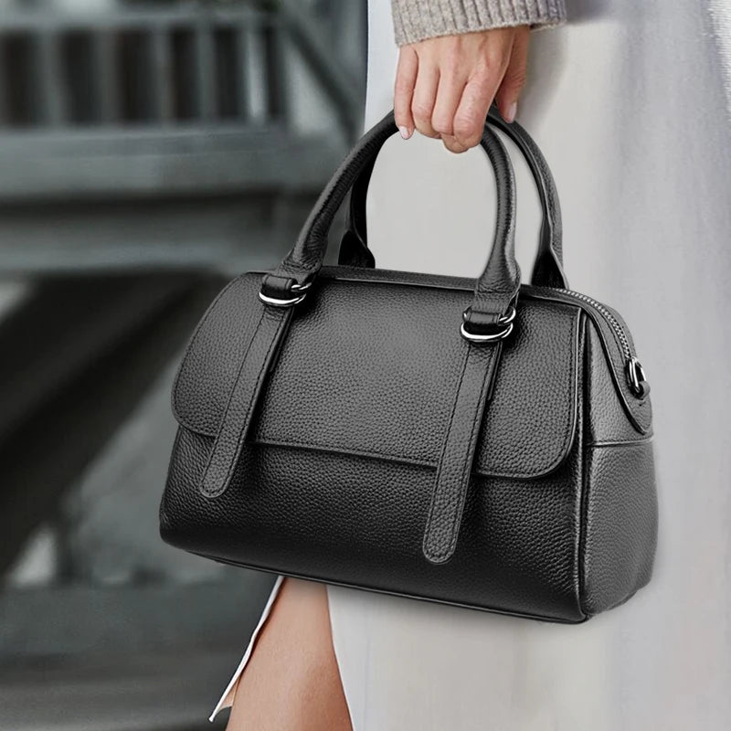Fashion Solid Color Genuine Leather Shoulder Crossbody Bag for Women High QualityCow Leather Handbag Luxury Female Messenger Bag