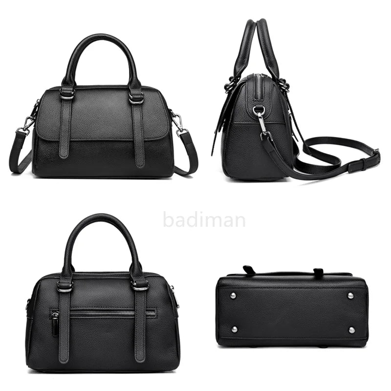 Fashion Solid Color Genuine Leather Shoulder Crossbody Bag for Women High QualityCow Leather Handbag Luxury Female Messenger Bag