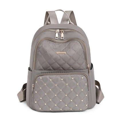 Fashion Solid Color Women Backpacks Rivet Waterproof School Backpacks for Teenagers Girls Female Nylon Travel Bookbag Mochila