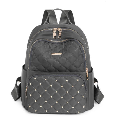Fashion Solid Color Women Backpacks Rivet Waterproof School Backpacks for Teenagers Girls Female Nylon Travel Bookbag Mochila