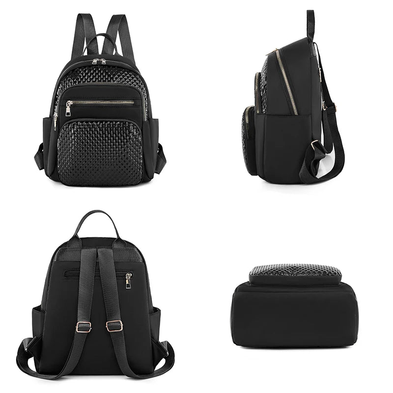 Fashion Solid Color Women Serpentine Backpack Designer School Bag for Teenage Girl Casual Female Multifunctional Rucksack Sac