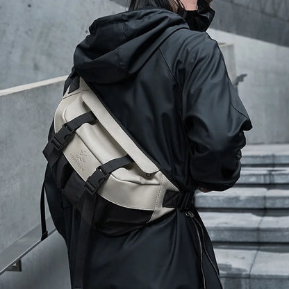 Fashion Splicing Design Men's Crossbody Bag Multilayer Large Capacity Utility Oxford Waterproof Sport Durable Ripstop Teens Bags