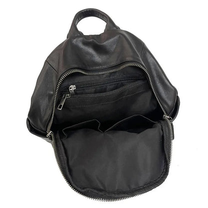 Fashion Steet Trendy All-match Zipper Backpacks High Quality Cowhide Genuine Leather Schoolbags Large Capacity Leisure Bolsas