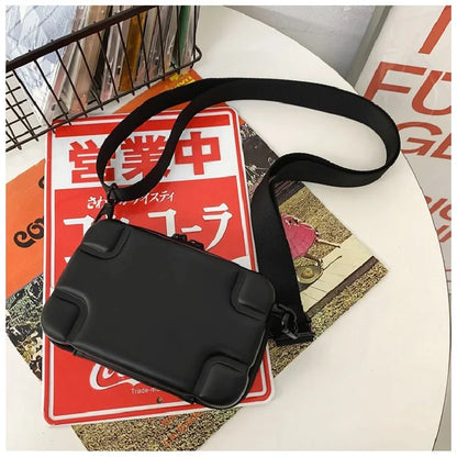 Fashion Street Men's Shoulder Messenger Small Women Square Box Travel Male Crossbody Phone Bags Casual Handbag