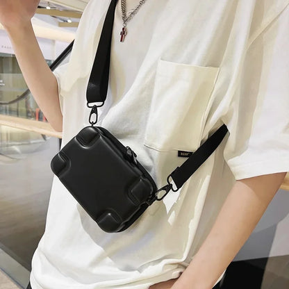 Fashion Street Men's Shoulder Messenger Small Women Square Box Travel Male Crossbody Phone Bags Casual Handbag