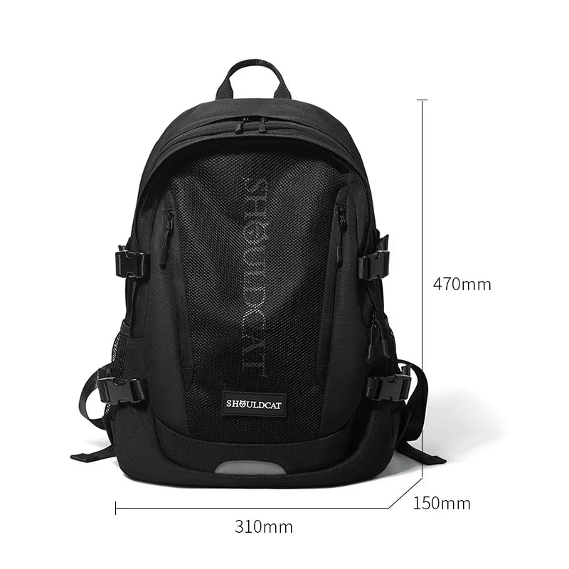 Fashion Student Schoolbag Large Capacity Unisex Travel Portable Backpack High Quality Personality Lightweight Bag Korean Style