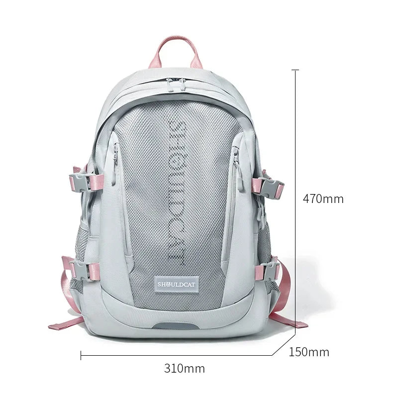 Fashion Student Schoolbag Large Capacity Unisex Travel Portable Backpack High Quality Personality Lightweight Bag Korean Style