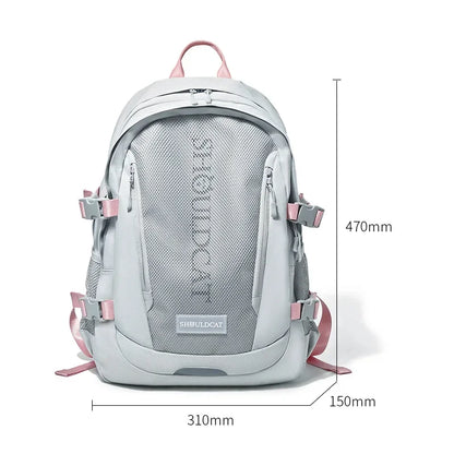 Fashion Student Schoolbag Large Capacity Unisex Travel Portable Backpack High Quality Personality Lightweight Bag Korean Style
