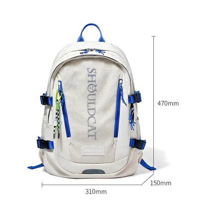 Fashion Student Schoolbag Large Capacity Unisex Travel Portable Backpack High Quality Personality Lightweight Bag Korean Style