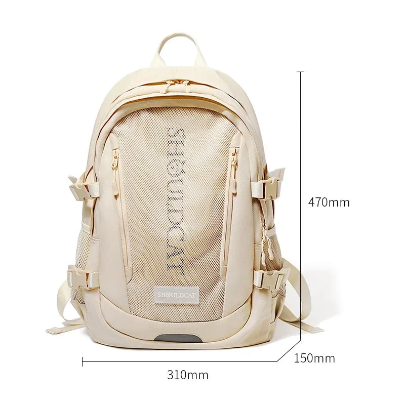 Fashion Student Schoolbag Large Capacity Unisex Travel Portable Backpack High Quality Personality Lightweight Bag Korean Style